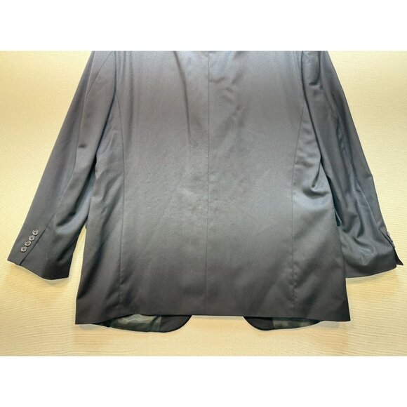 Stafford Men's Classic Fit Wool 3 Button Blazer Jacket Long Sleeve Size 46L Navy - Picture 9 of 10